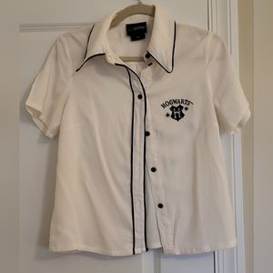 Her Universe Hogwarts Blouse. Cream with Black Trim